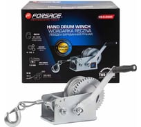 Лебедка ручная барабанная Forsage 900 кг, стальной трос, диаметр троса 5.5 мм, длина троса 10 м F-KB-S-2000(59184)