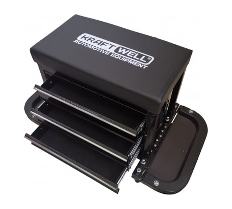 Сиденье механика на колесах с 3-мя ящиками KraftWell KRWRS-T