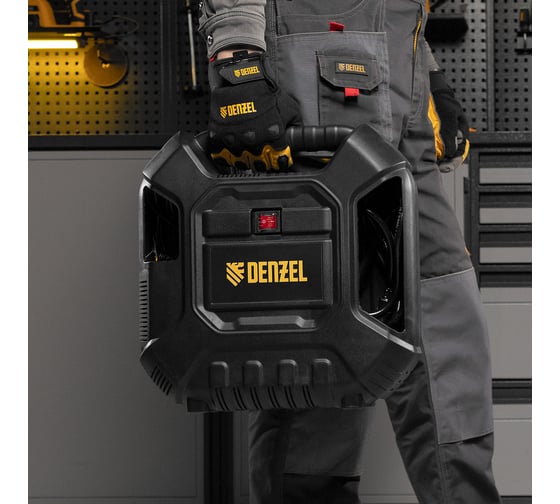 Воздушный компрессор Denzel DL1100 1,1 кВт, 180 л/мин, с набором аксессуаров 58005