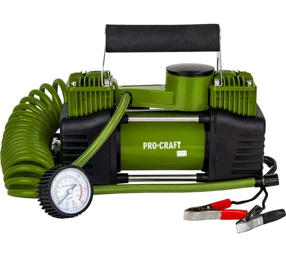 Компрессор двухпоршневой автомобильный PROCRAFT 80 л/мин, 276 Вт, 25А, 10 бар, крокодилы LK400