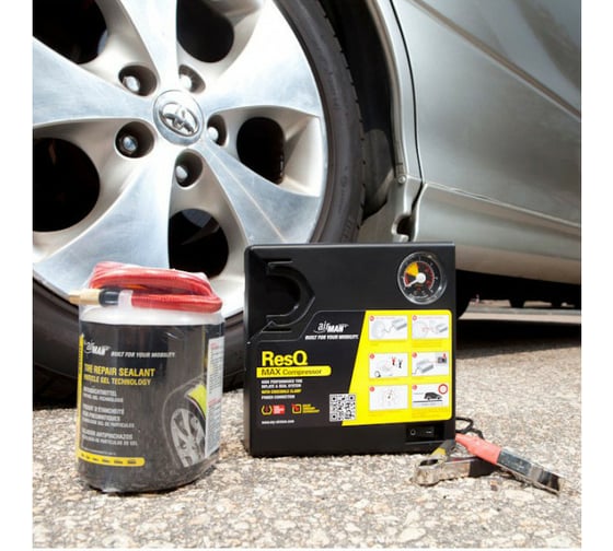 Автомобильный компрессор AIR MAN ResQ Max Tire Repair Kit герметик в комплекте 4897034570120