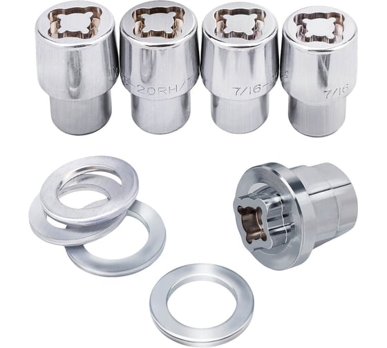Набор секретных гаек на колесные диски Forsage 7/16"RH, 5 предметов 3581 F-643105 F-643105(3581)