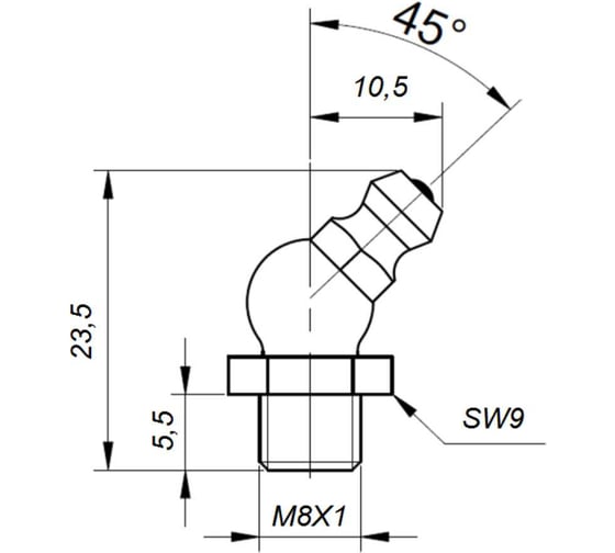 Пресс-масленка EMES 10 шт G45M8X1.10