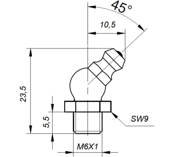 Пресс-масленка EMES G45M6X1
