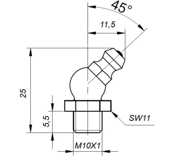 Пресс-масленка EMES 10 шт G45M10X1.10