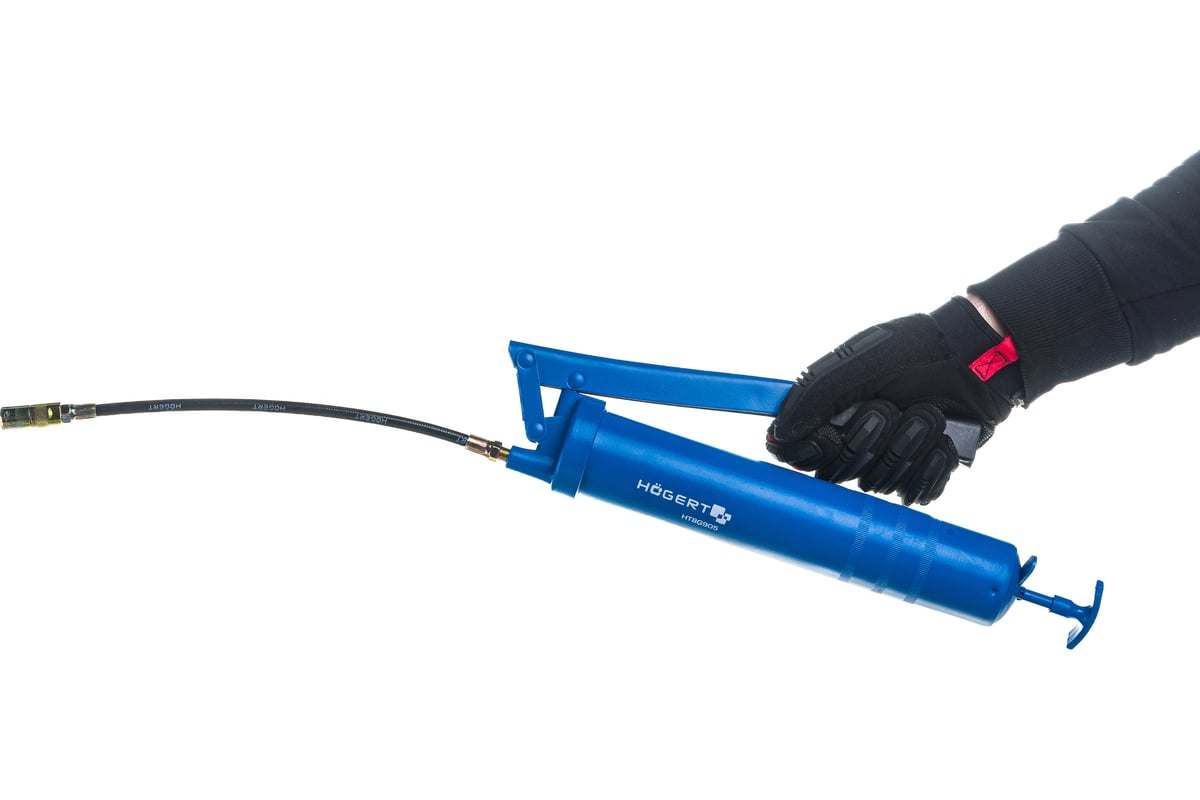 Рычажно-плунжерный шприц HOEGERT TECHNIK 400 мл, шланг 300 мм, стальная ...