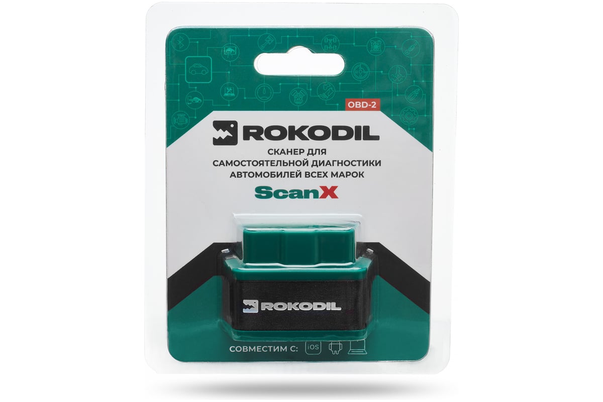 Автосканер для диагностики автомобиля Rokodil ScanX OBD2 сканер, bluetooth  4.2, elm327 1.5 pic18f25k80 1045054