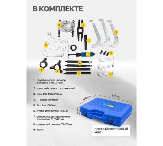 Набор съемников подшипников двух-трехзахватных Partner 25пр PA-66622(60832)