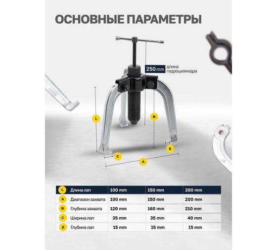 Набор съемников подшипников двух-трехзахватных Partner 25пр PA-66622(60832)