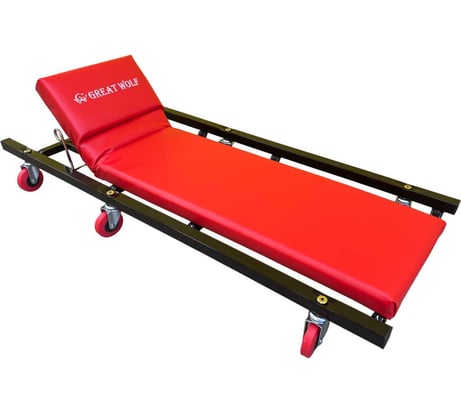 Лежак подкатной низкопрофильный Great Wolf красный GWC-2