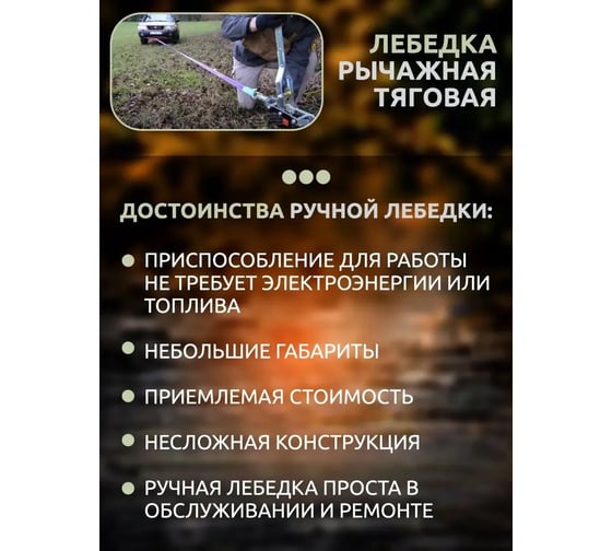 Лебедка рычажная тяговая с дополнительным спусковым механизмом Forsage 4 т, двойное зубчатое колесо, диаметр троса 5 мм, длина троса 1.75/3.5м F-TRK8041-4(16896)