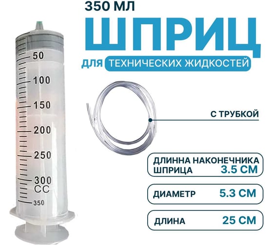 Шприц для масла и жидкости, Шприц для масла мерный, Шприц большой автомобильный, 350мл Vitatools shprits-dlya-zhidkostey-350ml