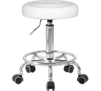 Табурет мастера DOBRIN BILLY цвет сиденья белый, цвет основания хромированная сталь LM-3051_CH-M_EL-white