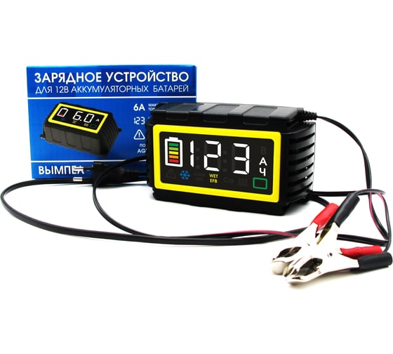 Зарядное устройство Вымпел ЗУ -13 (автомат,6А, LED экран, мал.корпус) 2237