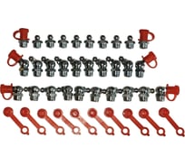 Набор пресс-масленок MasloSmenka M8 с колпачками (H1-10 шт., H2-10 шт., H3-10шт.) + защ. колпачки красные 42 мм - 30 шт. 010103-123
