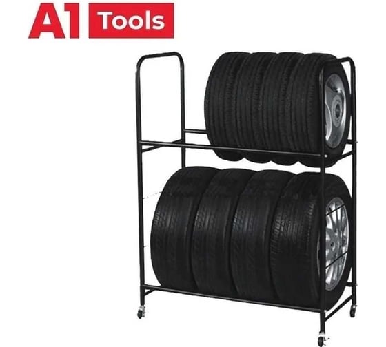 Передвижной стеллаж для 8х автомобильных колёс А1 Tools Floor Stand For 8 Tires 100FS103 1
