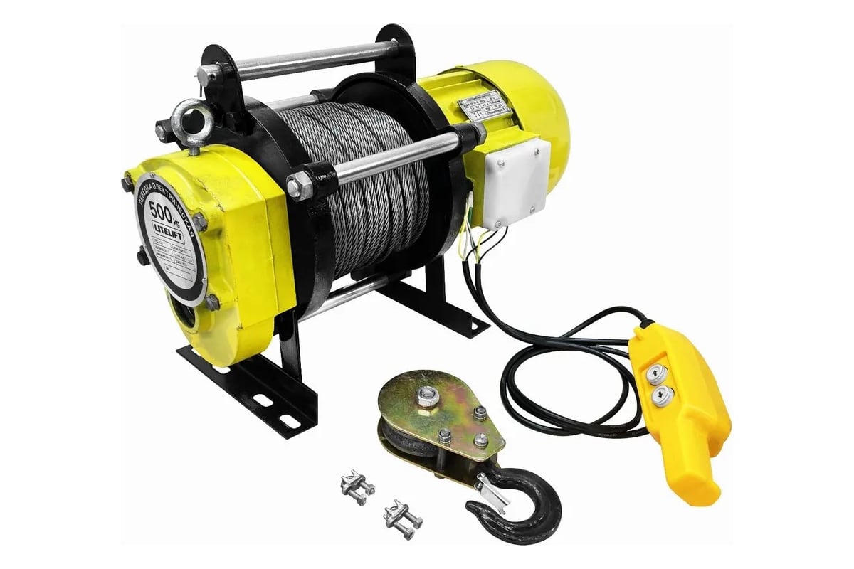 Лебедка электрическая LITELIFT KCD-500 кг 220в с канатом 100м ...