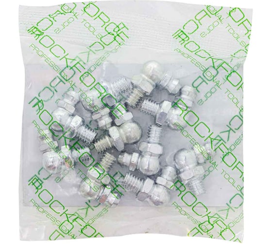 Пресс-масленка Rockforce 6 мм, угловая, 90 градусов, комплект 10 шт RF-GN-01-90-6MM(57072)