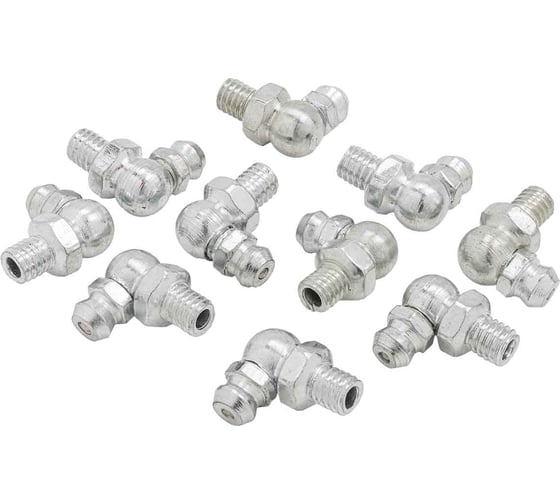Пресс-масленка Rockforce 6 мм, угловая, 90 градусов, комплект 10 шт RF-GN-01-90-6MM(57072)
