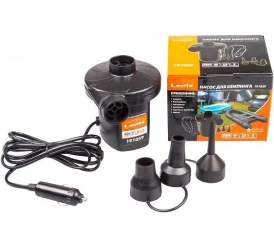 Компрессор автомобильный LAVITA 12V, 3A, Power: 50W, 0.6 PSI,(L/MIN):280, для кемпинга LA 191059