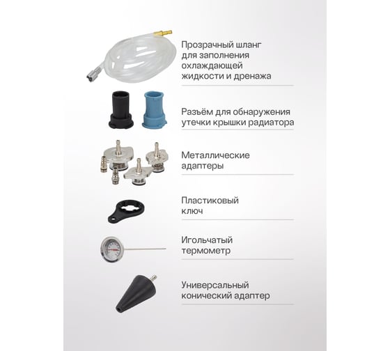 Набор приспособлений для тестирования систем охлаждения Forcekraft Premium PROFI 27 предметов (материал адаптеров-металл, 0-2.5bar), в кейсе FK-922G1 (57695)