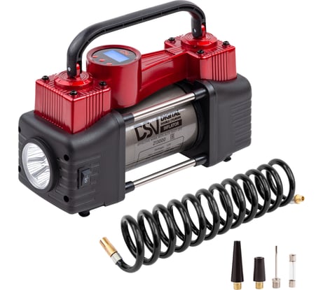 Компрессор DSV Smart двухцилиндровый с LED фонарем 65 л/мин, 12В 213000