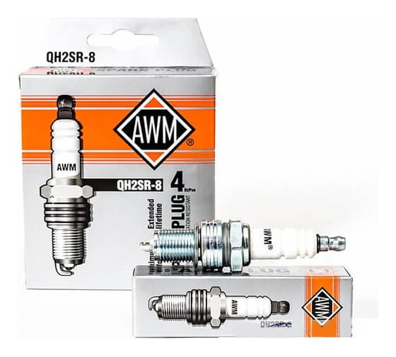 Свеча AWM QH2SR-8 для ГАЗ 406/Mazda/Opel/Nissan, медь, 4 шт. 410090030