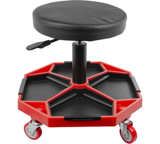 Стул слесарный Rockforce передвижной с регулировкой высоты, поворотный 360 гр.(h min-400 мм,h max-540 мм,Ø сидения-300 мм,съемные лотки - 4 шт.) RF-TRXF8308(52781)