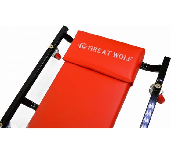 Лежак подкатной низкопрофильный Great Wolf красный стандарт GWC-1