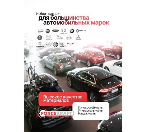 Набор инструментов для обслуживания тормозных цилиндров Forcekraft 35 предметов FK-65807(61984)