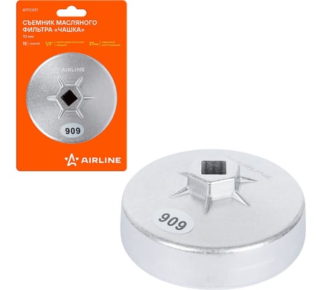 Съемник масляного фильтра Airline "Чашка" 92мм, 15 граней ATFC017