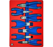 Набор съемников стопорных колец, пассатижей и бокорезов МАСТАК ложемент, 7 предметов 5-3307