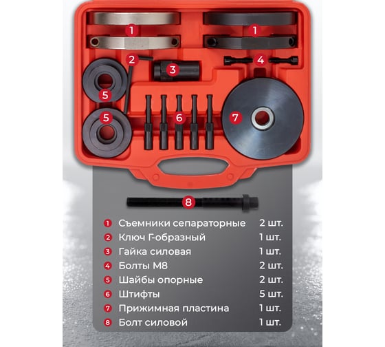 Набор инструментов для замены ступичных подшипников JBC JBC-921T1(61996)