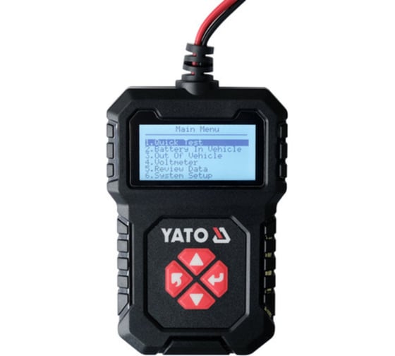 Тестер YATO АКБ, 12 V, с дисплеем, 100 - 2000 A, для свинцово-кислотных, AGM, EFB, GEL, тест генерат YT-83114