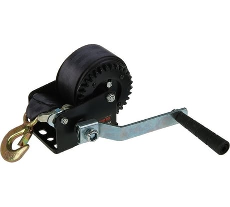 Ручная тяговая лебедка TUNDRA барабанная, 800 кг, трос-ремень 6 м 1002764