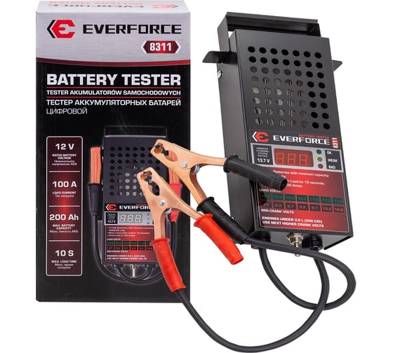 Тестер аккумуляторных батарей цифровой EVERFORCE 12V, 100A, 200Ah EF-8311(65120)