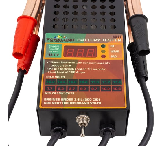 Тестер аккумуляторных батарей цифровой Forsland 12V, 100A, 200Ah Forsland-8311(65122)