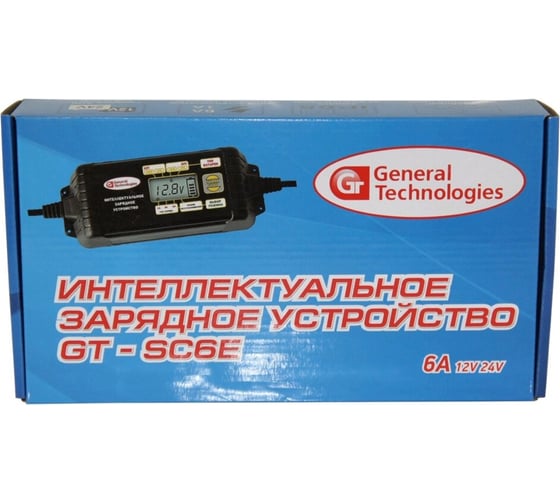Зарядное устройство General Technologies 12V/24 0,1-6A для АКБ 1,2-180Ah/12V/ 1,2-90Ah/24V/ GT-SC6E