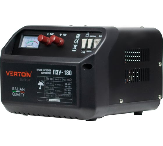 Пуско-зарядное устройство VERTON Energy ПЗУ-180 12/24 В, 40-700 Ач 01.5985.5993