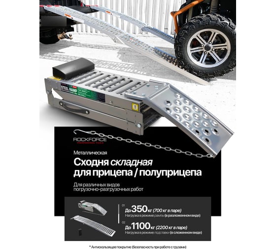 Аппарель металлическая складная Rockforce RF-ST600833(64476)