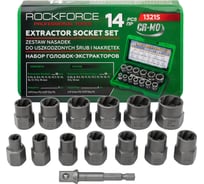 Головки-экстракторы для поврежденных болтов/гаек Rockforce набор 14 предметов RF-1321S(65736)