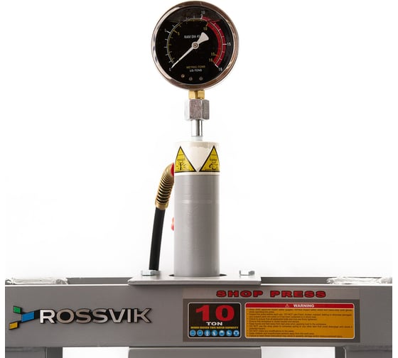 Пресс гидравлический ROSSVIK 10 тонн, настольный, цвет серый RAL 7016 HJ0802.7016