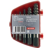Набор экстракторов Lion 6пр (Ø 2,5-4;4-5,5;5,5-7;7-9,5;9,5-16;18-25мм) в футляре TOOLS 1/100_ LNE-01309D