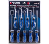 Съемники (крючки) для демонтажа сальников Forsage набор 9 предметов F-909U1B(65978)