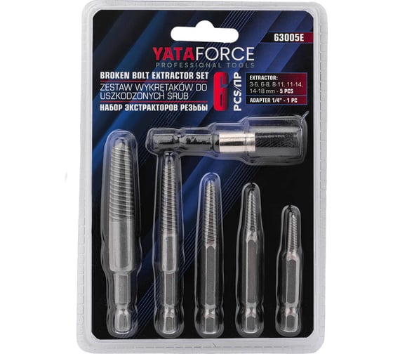 Набор экстракторов резьбы YATAFORCE 6 предметов YF-63005E(62673) 1