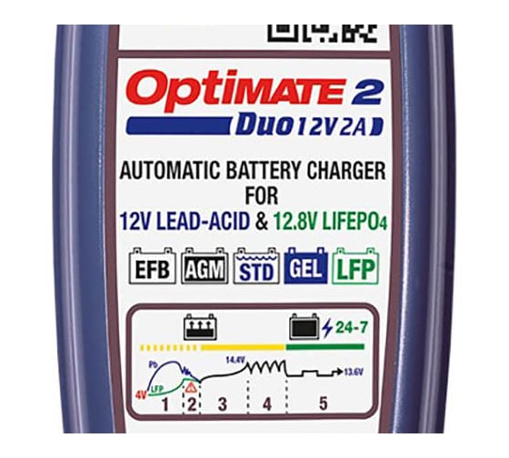 Зарядное устройство Optimate 2 DUO, 2 A, 12 В + Lithium TM550