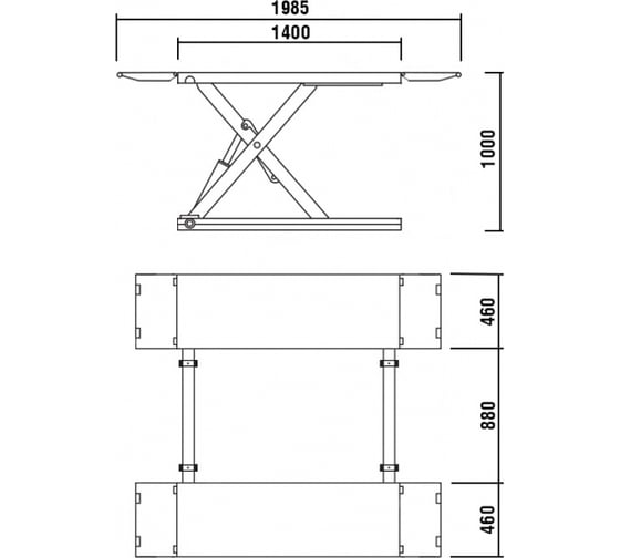 Ножничный мобильный подъемник KraftWell короткий, 3000 кг, 380 В KRW3TN