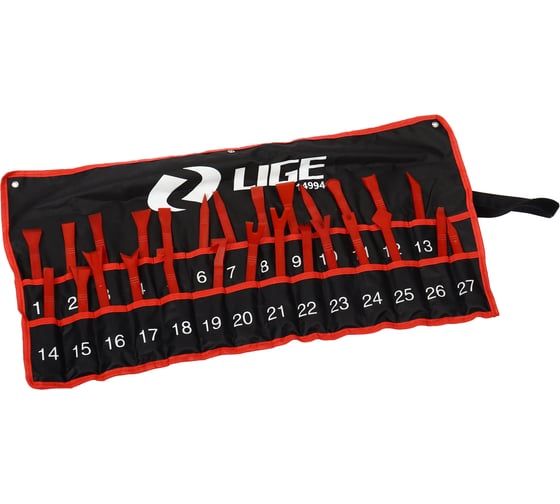Набор съемников для демонтажа внутренней обшивки салона LIGE 27 предметов, на полотне LG-14994 1