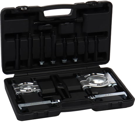 Набор съемников подшипников сепараторный 14 предметов, диаметр 25-50 мм, 45-75 мм, диаметр захвата: 30-105 мм, L-220 мм в кейсе LIGE LG-94227 308399