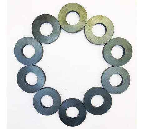 Ферритовые магниты Проф-Магнит кольцо Набор 10шт магнитов 45x22x7